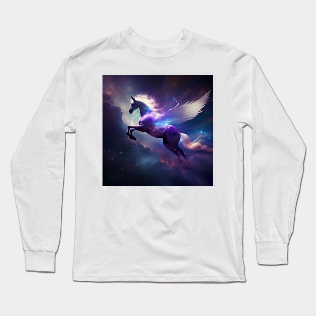 Space Pegasus Long Sleeve T-Shirt by AstroRisq